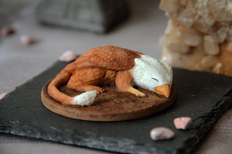 獅鷲 (格里芬) - 擺飾/家飾品 - 樹脂 咖啡色