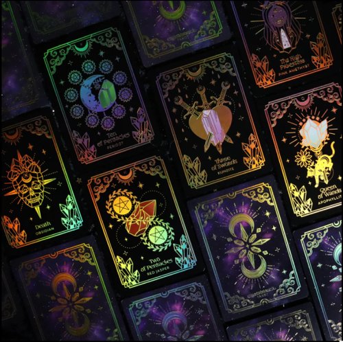 希少になる - Deck Card Tarot Crystalstruck Golden Shop - Edition Aura ピアス