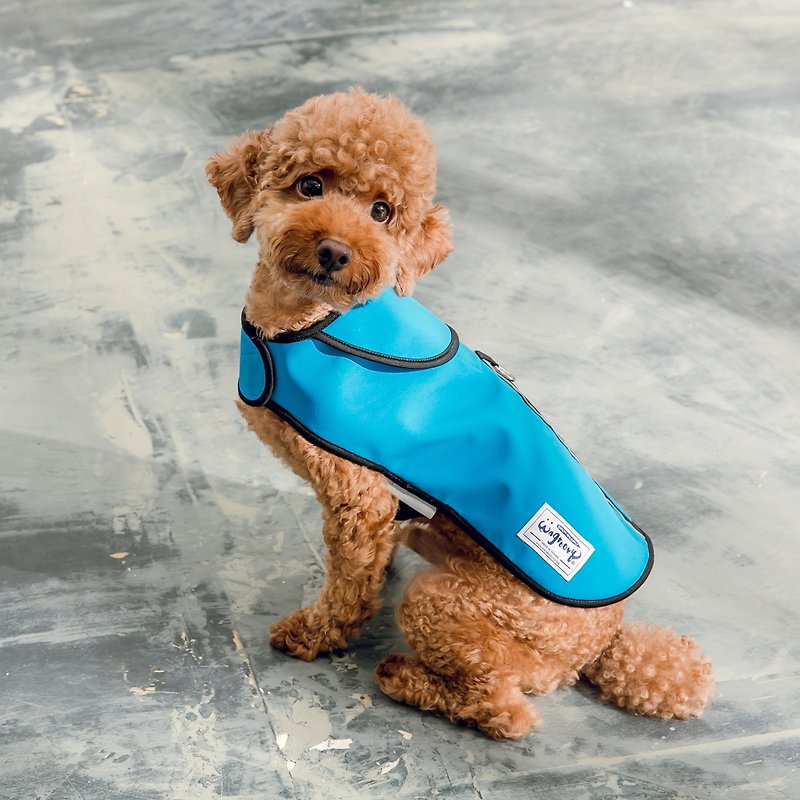 S/M-Lockwood pets waterproof jacket/ raincoats (blue) poodle/chihuahua/Maltese/MiniaturePinscher - ชุดสัตว์เลี้ยง - วัสดุกันนำ้ 