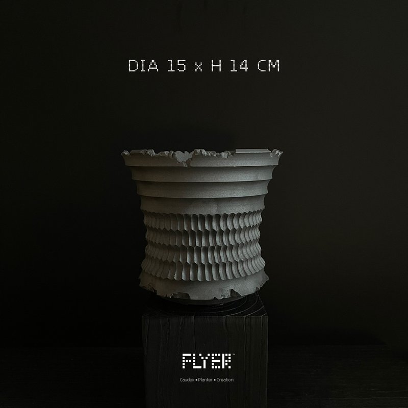 FLYER黑泥系列 塊根多肉植物陶盆器 龍舌蘭象牙宮盆器 - 花瓶/花器 - 陶 