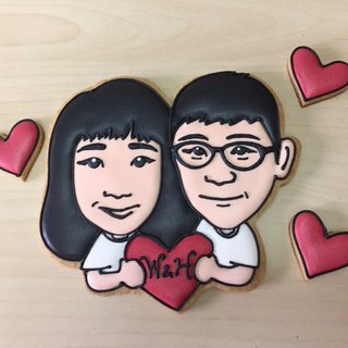 Big size lover portrait icing biscuits by anPastry