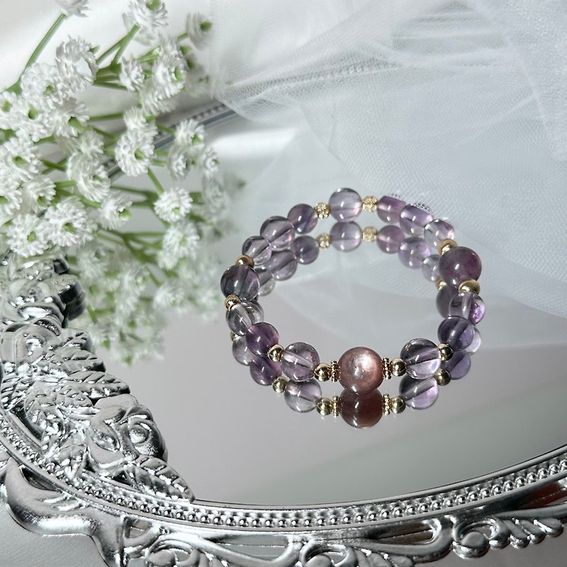 Temperament Amethyst Attraction Bracelet - Brazilian Amethyst, Rainbow Stone, Lepidolite - Bracelets - Crystal Purple