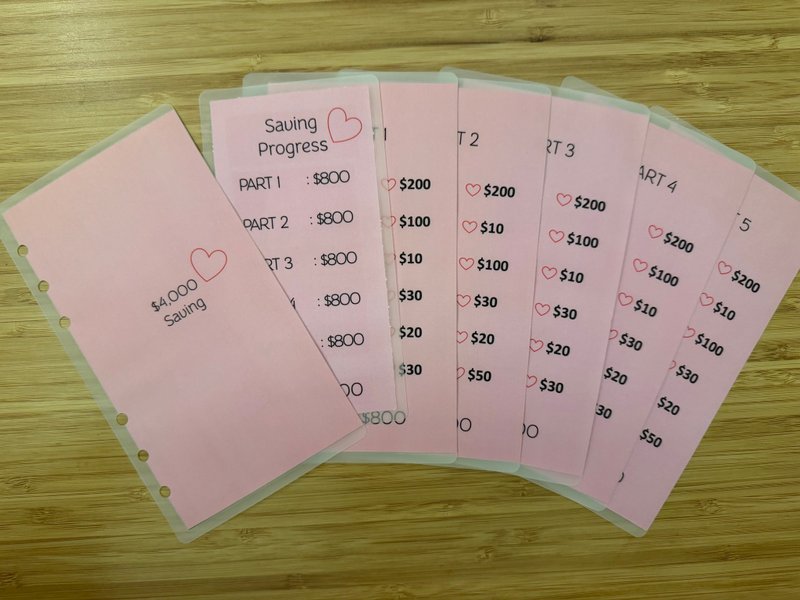 4000 saving challenge 儲錢挑戰現金袋 現金儲錢袋 - 其他 - 塑膠 粉紅色