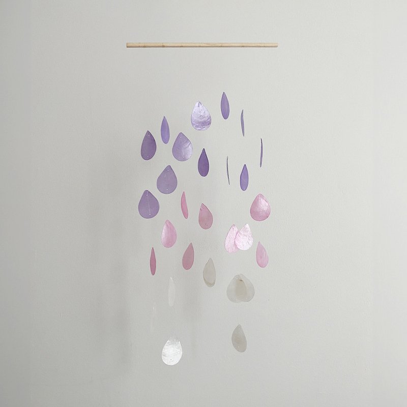 DIY-KIT| It's Raining in London-Violet-Raindrop |Shell Wind Chime Mobile |#0-373 - 其他 - 貝殼 紫色