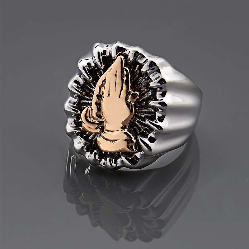 Prayer hand ring - General Rings - Other Metals Silver
