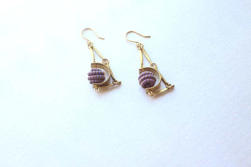 Little trip-Brass earrings - Earrings & Clip-ons - Copper & Brass Purple