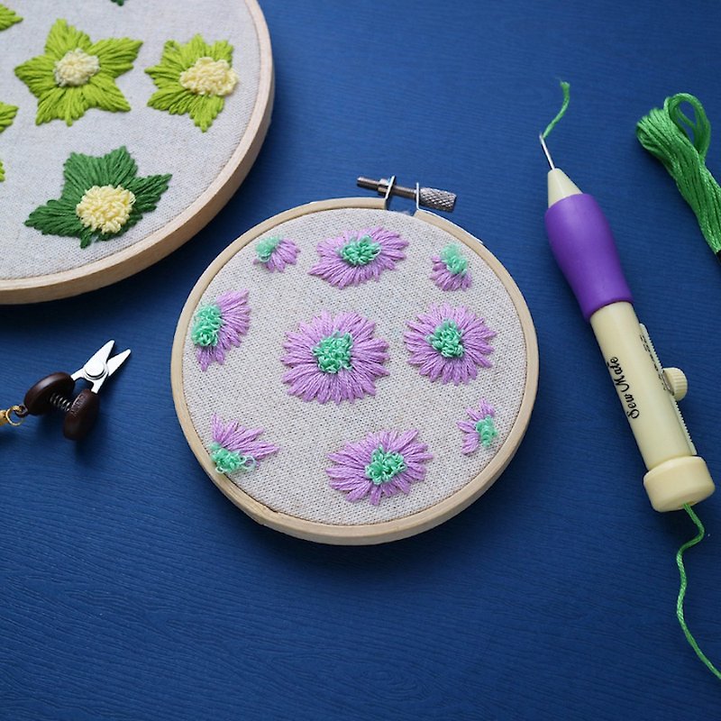 【Russian Embroidery】Complete learning in 4 lessons. Taipei Xingtian Temple Station. Two kinds of needle-type composition and techniques - Knitting / Felted Wool / Cloth - Cotton & Hemp 