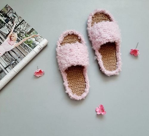 KnittingCity Custom slippers New 2022! Pink indoor sliders