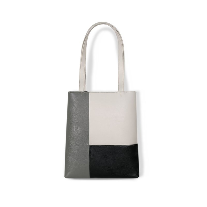 Rinne patchwork tote bag (only this one, while supplies last) - Handbags & Totes - Genuine Leather White