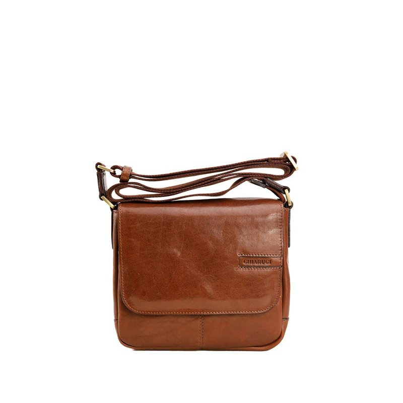 CHIARUGI NEW CLASSIC aquare CROSSBODY BAG - Messenger Bags & Sling Bags - Genuine Leather Brown