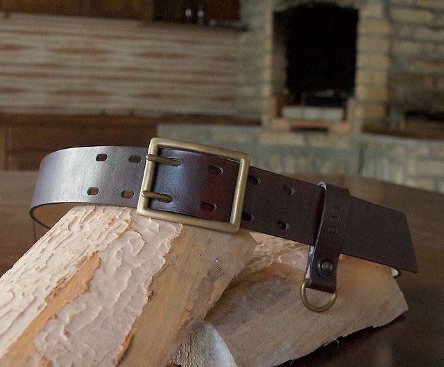 Customized gift Handmade leather belt for men with solid brass buckle -  Shop LALABELT Belts - Pinkoi