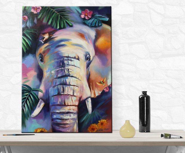 Abstract Animals Colorful Elephant Canvas Paintings Wall Art
