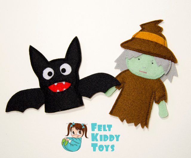 ハロウィン指人形 - ショップ FeltKiddyToys 知育玩具・ぬいぐるみ - Pinkoi