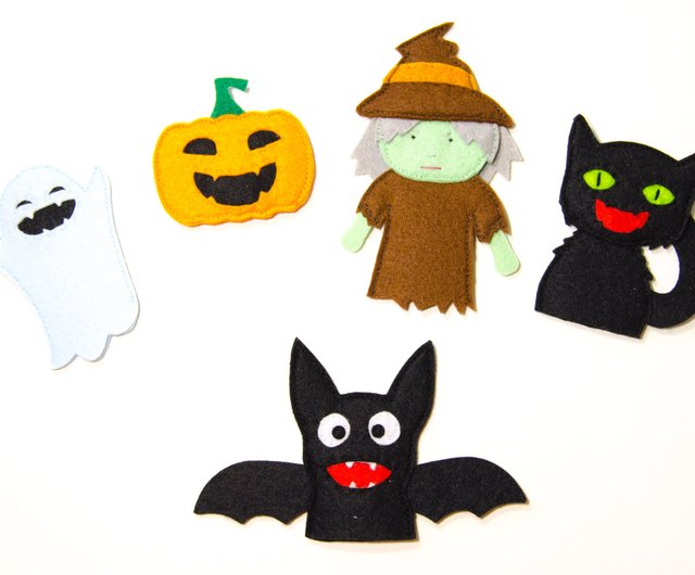 ハロウィン指人形 - ショップ FeltKiddyToys 知育玩具・ぬいぐるみ - Pinkoi