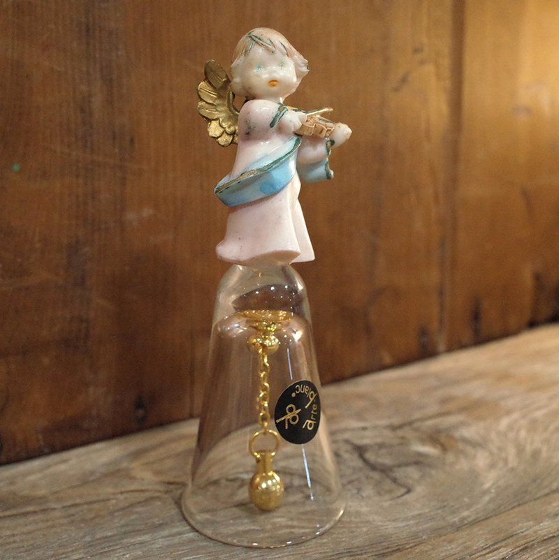 義大利老件.塑料拉小提琴小天使.玻璃手搖鈴.鈴鐺.擺件.#收藏品 - 居家收納/收納盒/儲物盒 - 銅/黃銅 