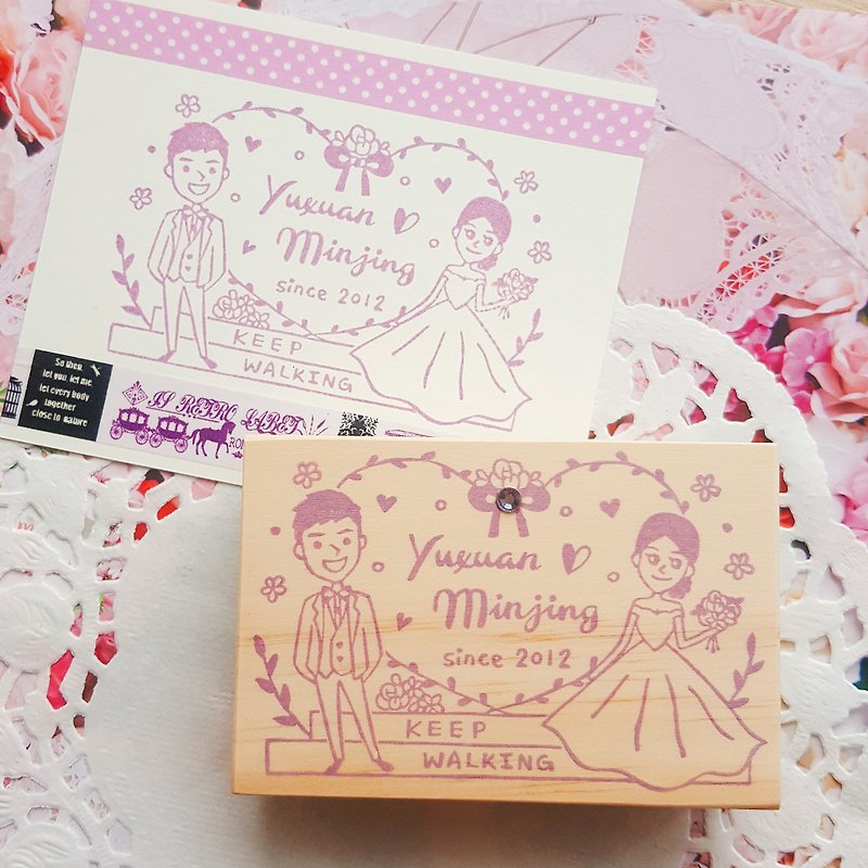 Handmade Rubber Stamp-Romantic Love Ladder Wedding Stamp 6X9cm - Wedding Invitations - Rubber Purple