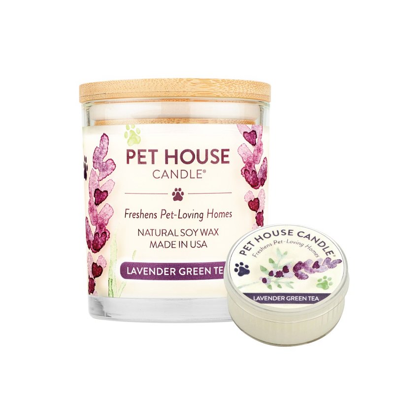 美國 PET HOUSE 室內除臭寵物香氛蠟燭-薰衣草綠茶 - 蠟燭/燭台 - 蠟 