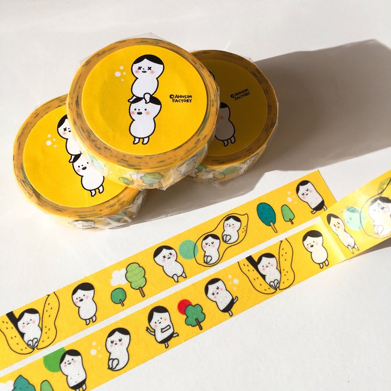 yellow kong-E masking tape - 紙膠帶/和紙/PET - 紙 黃色