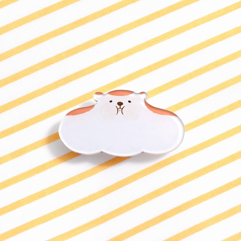 假胖子氣球黃金鼠－厚切別針 - 徽章/別針 - 壓克力 多色
