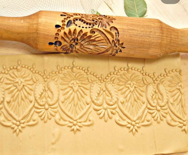 rolling pin,patterned rolling pin, clay rolling pin, sea pattern rolling  pin - Shop Rolling Pin Embossed Kitchen Appliances - Pinkoi