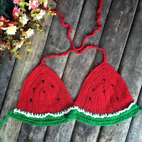 Crochet Bikini Set Swimsuit Skirt - Shop lucky-amulet1111 Women's Swimwear  - Pinkoi