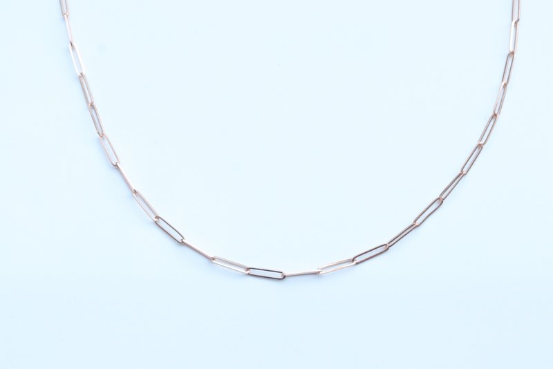 14K Elegant Long Oval Necklace (Anklet) - ต่างหู - เครื่องประดับ สีทอง