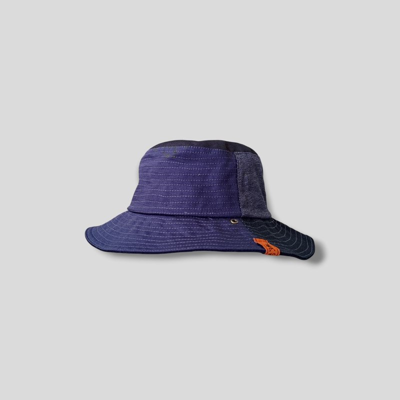 Handmade bucket hat - หมวก - ผ้าฝ้าย/ผ้าลินิน สีน้ำเงิน