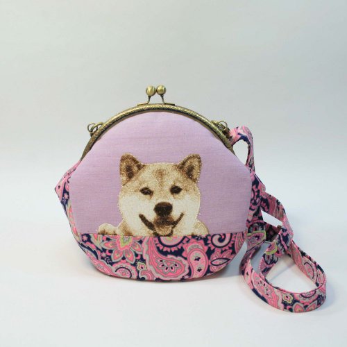 慢手做 刺繡 20cmU型口金斜揹包09-柴犬