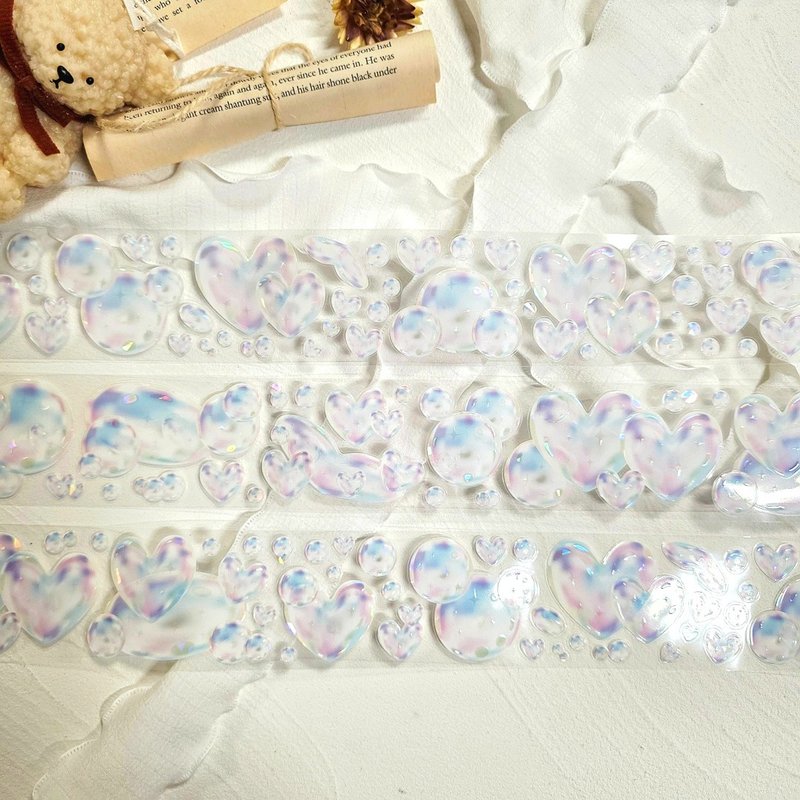 Pre-Cut Segment_LOPO Bubble Pop Iridescent Kiss-Cut Masking Tape 2m - 紙膠帶/和紙/PET - 其他材質 