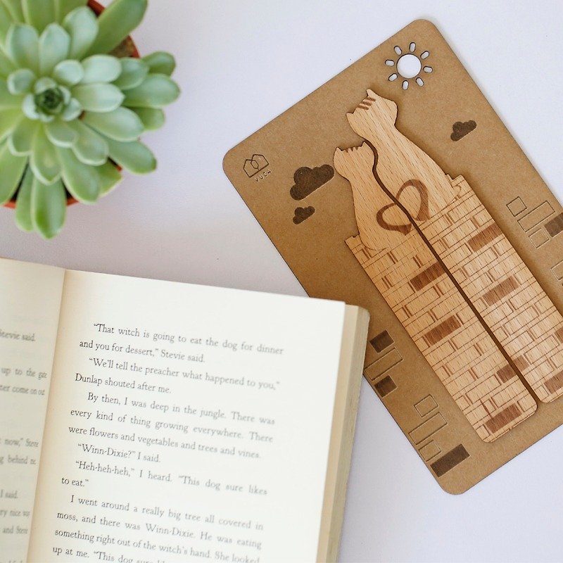 Together!-Wooden Bookmarks (2 Entries) Home Office Small Gift Packaging Plus Purchase Engraving - ที่คั่นหนังสือ - ไม้ สีนำ้ตาล