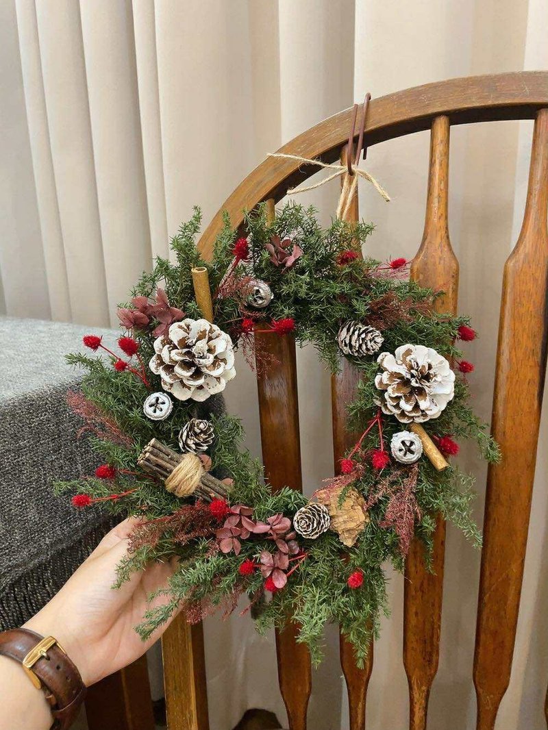 聖誕花圈【微醺森林】永生花圈 永生雪松 開幕 喬遷 入厝 裝飾 - 乾燥花/永生花 - 植物．花 