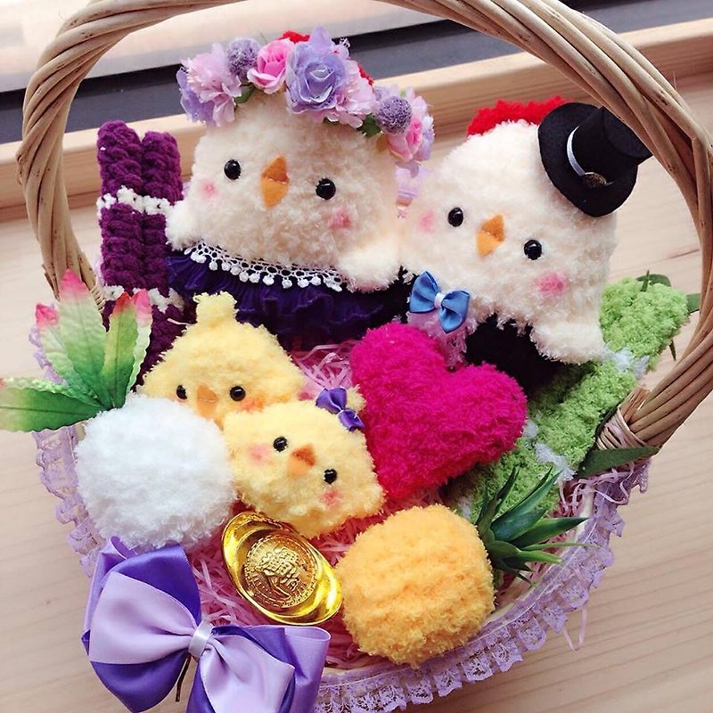 Spot - Lovely Woven Woven Bring Chicken Dolls Dolls Marriage Engagement Weddings Small Objects Wedding Supplies - ตุ๊กตา - เส้นใยสังเคราะห์ สีม่วง