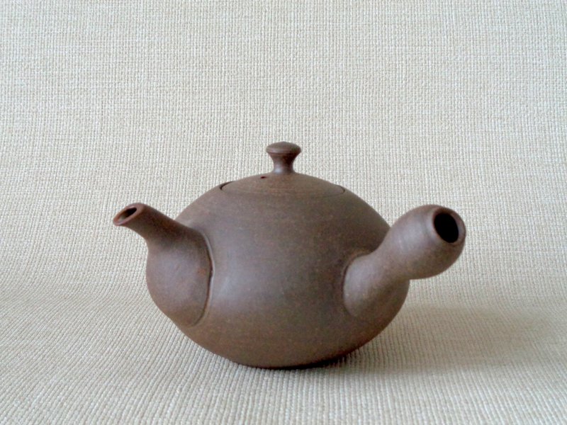 焼き締め平急須 - 茶壺/茶杯/茶具 - 陶 咖啡色