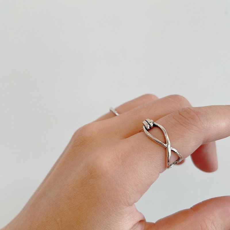 │Simple│Infinitely intertwined•Open ring•Sterling silver ring•Can touch water•Anti-allergic - General Rings - Sterling Silver 