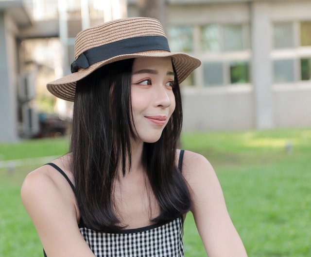 Unni ささやき麦わら帽子-ニット帽子帽子ハイキング帽子麦わら