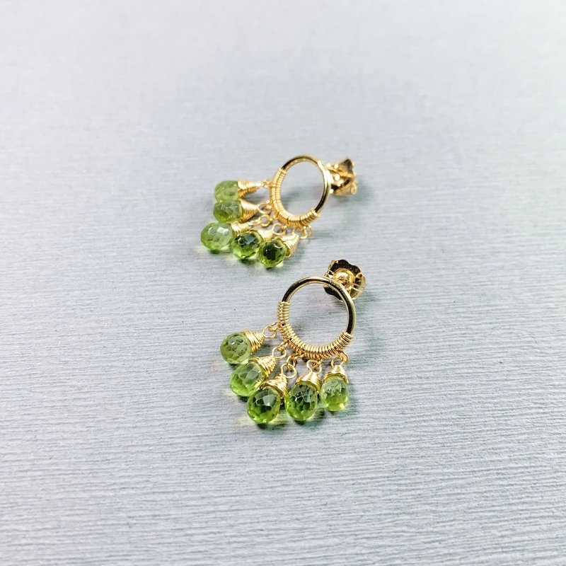 Peridot Dangle Earrings | 14K Gold Filled | Gemstone - Earrings & Clip-ons - Gemstone Brown