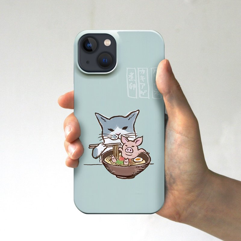 とんこつラーメン　スマホケース　ブルーグレー - 手機殼/手機套 - 塑膠 灰色