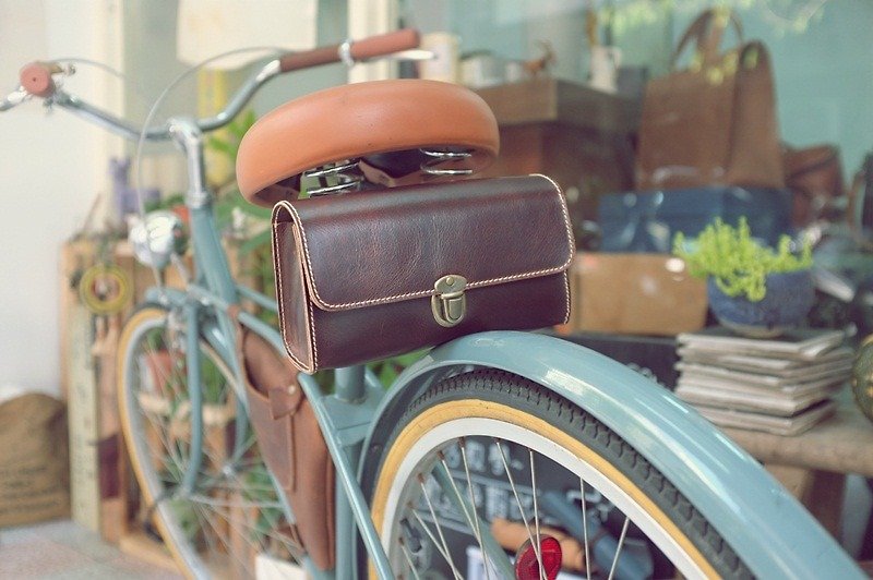Retro bicycles package, portable backpack, multi-functional package section - Messenger Bags & Sling Bags - Genuine Leather Brown