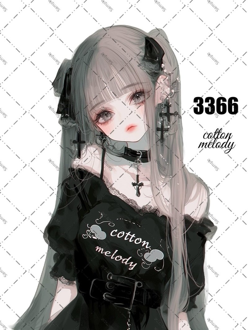 original sticker no.3366 人物ステッカー オリジナルステッカー オリジナル人物ステッカー 装飾ステッカー cotton melody - 貼紙 - 紙 