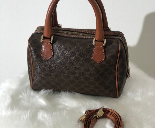 Vintage Celine Macadam Boston Bag - Brown