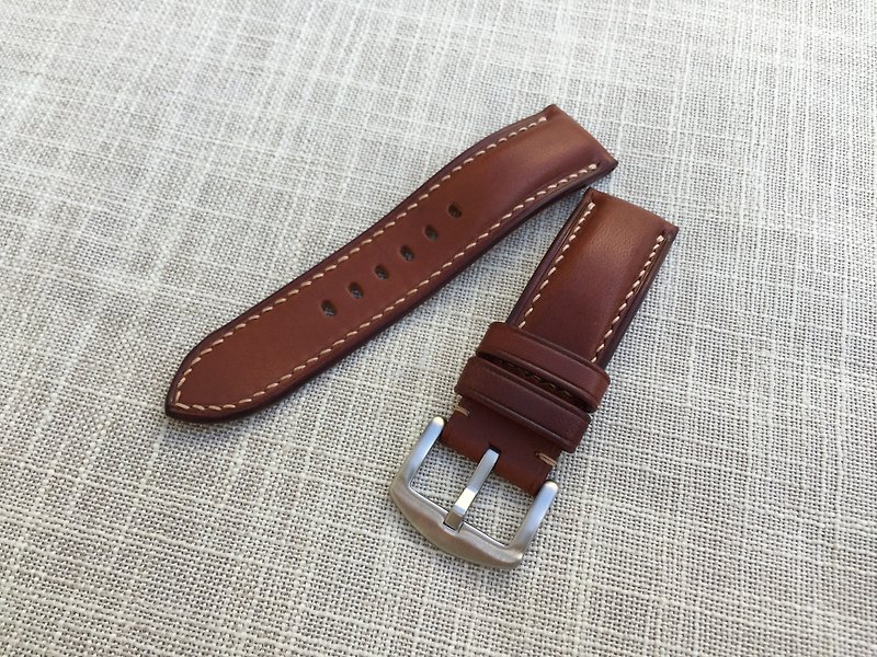 Tuscany coffee color vegetable tanned cowhide jacquard - Watchbands - Genuine Leather Brown