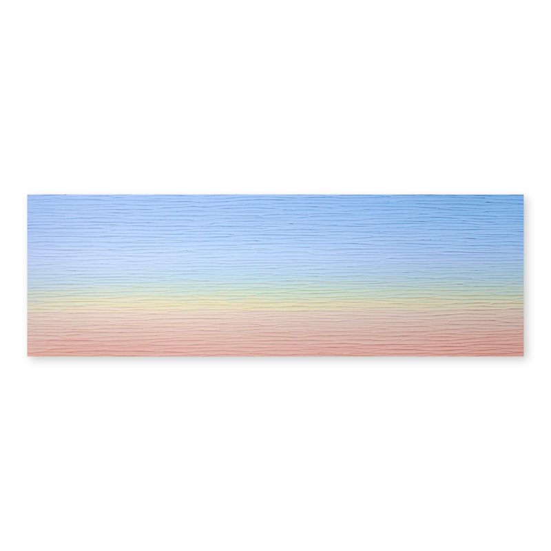 【Sun dawn】abstract art - blue, pastel colors, painting - Posters - Acrylic Blue