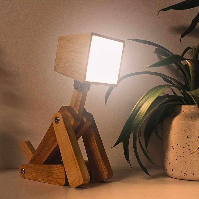 Animal shape LED desk lamp-3 types in total - โคมไฟ - ไม้ สีกากี