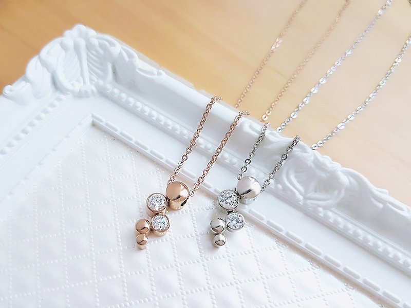 soda water. Shaped white steel necklace necklace is not afraid of water discoloration - สร้อยคอ - สแตนเลส สีเงิน