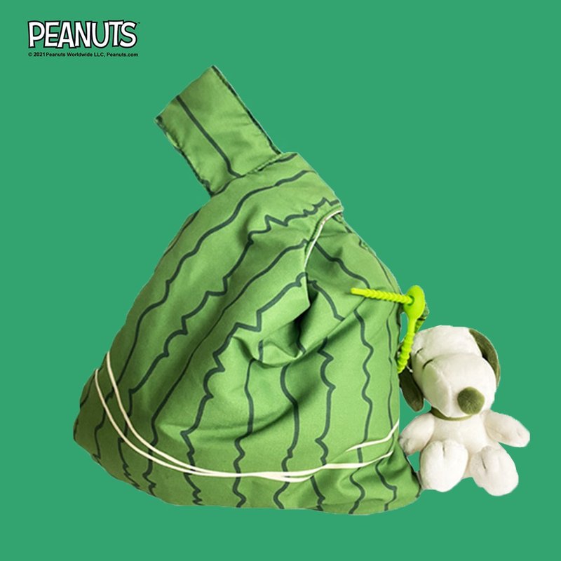 PINKOI獨家-SNOOPY 雙面手拿包 史努比提包 端午粽子型環保小袋 - 手提包/手提袋 - 聚酯纖維 綠色