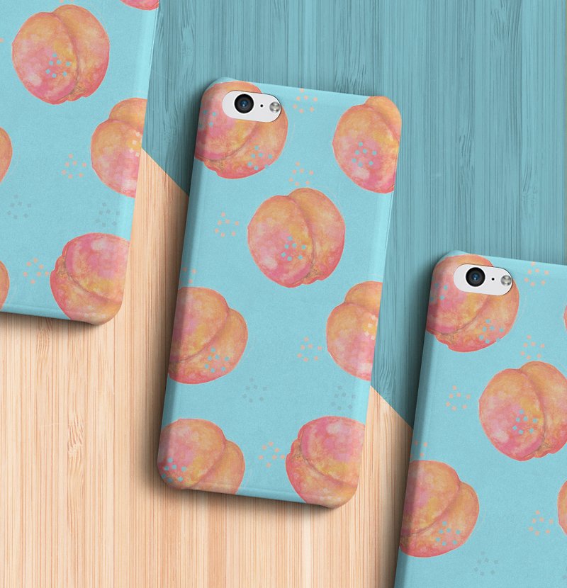 Peach phone case - เคส/ซองมือถือ - พลาสติก สีน้ำเงิน