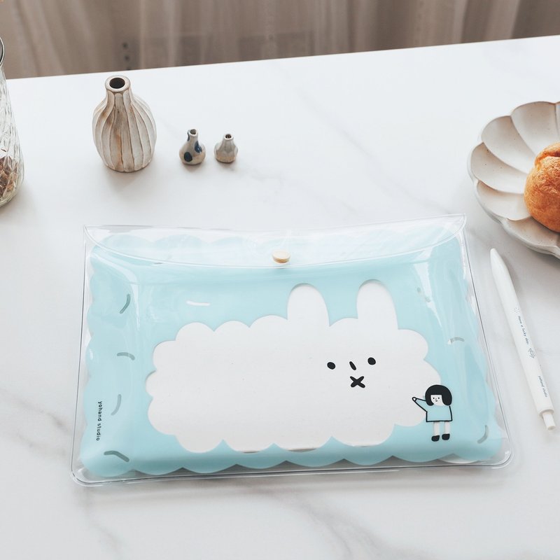 Transparent Dog Cloud - Stationery Bag - B5 Size - แฟ้ม - พลาสติก สีใส