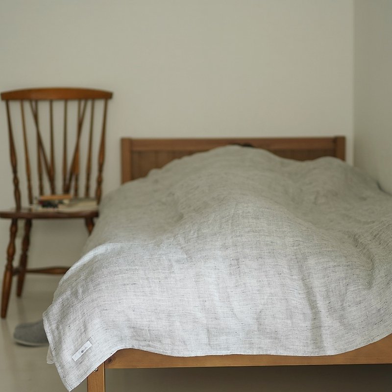 wafu - 純亞麻毯 Triple Gauze Linen Blanket / Heather Gray z026b - 寝具 - フラックス グレー