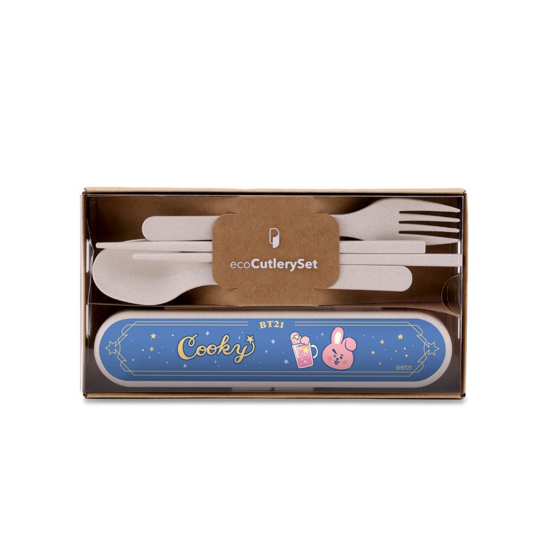 環保餐具套裝  BT21 MAGIC RECIPE EDITION - COOKY - 刀叉/湯匙/餐具組 - 其他材質 