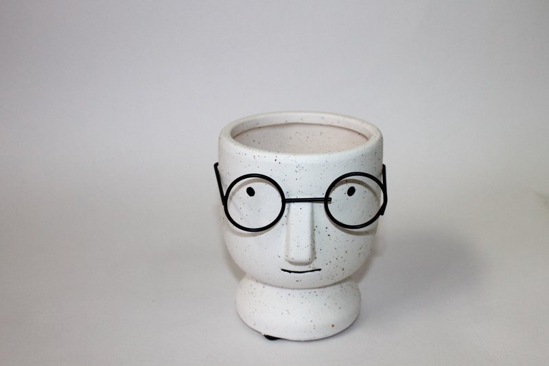 手作陶瓷幸運盆器設計 文青款(4色可選) - 花瓶/花器 - 陶 